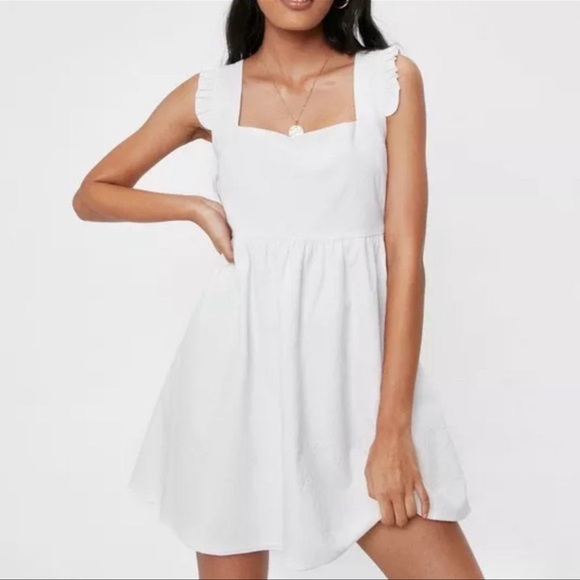 Nasty Gal | Dresses | Nasty Gal Frill Shoulder Linen Mini Dress Cottage 